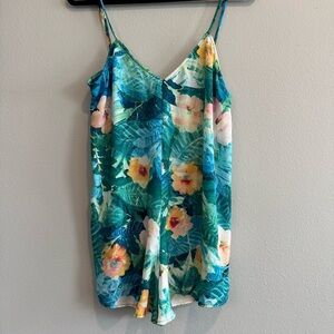 Show Me Your MuMu Rascal Romper Beach Floral Tropical Cover Up M